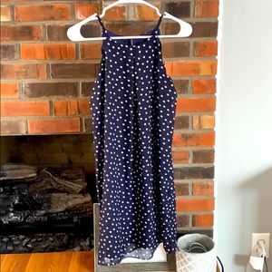 Navy and White polka dot dress